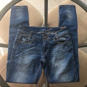 Seven7 Paint Splatter Super Skinny Jeans